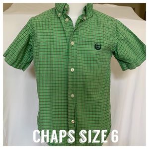Chaps Boys Button down plaid short-sleeve shirt